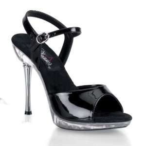 Excite 409, 4 1/2 Metal Heel Ankle Strap Mini Platform Sandal Shoe