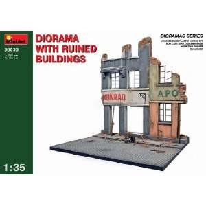  MiniArt 1/35 Ruined Buildings Diorama Base Kit Toys 