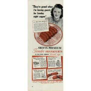   WHITEMAN.  1941 Swifts Premium Frankfurts Ad, A5317. 19410120