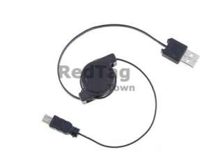 USB 2.0 A to Micro B Male to Male Retractable Sync Data Charger 