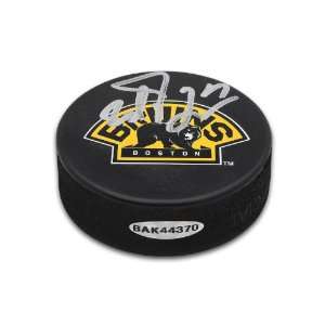 Milan Lucic Signed Hockey Puck   Logo   Autographed NHL Pucks  