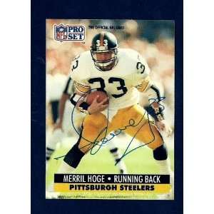 Merril Hoge Hand Signed Autographed 1991 Pro Set Pittsburgh Steelers 