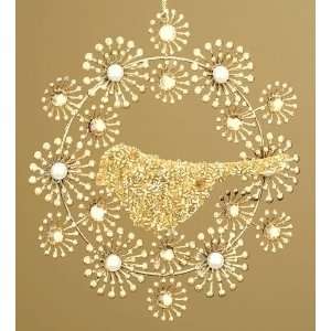  Club Pack of 12 Winters Beauty Beaded Gold Wreath with 