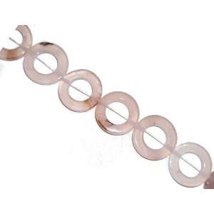  Pink chalcedony ring gemstone beads, 25x25mm, sold per 16 