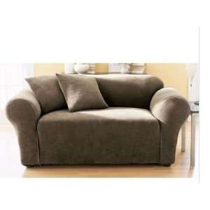  Stretch Pique Sofa Slipcover   Taupe