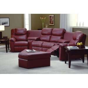    Regency Leather Match Home Theater Sectional