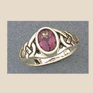 Sterling Silver Celtic Knot Ring Amethyst Sizes 6 8  