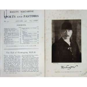  1906 Antique Portrait Earl Huntingdon Warner Hastings 