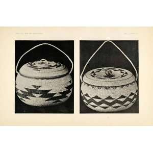  1904 Heliogravure Hoopa Hupa Valley Woven Storage Baskets 