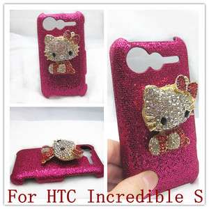 Bling Red hello kitty RED back Case Cover For HTC Incredible S  