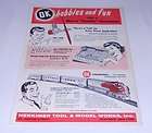 1956 OK Hobbies ad page ~ HO TRAINS, OIL PAINTING, Cub 