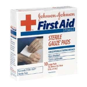  Johnson & Johnson First Aid Gauze Pads, Large, 10 Pads 