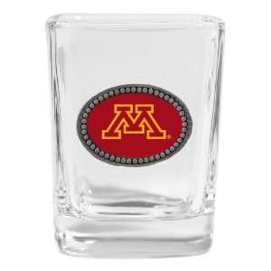  Set of 2 Minnesota Golden Gophers Logo Square Shot Glass 