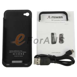   Backup Battery Charger Case with FM Transmitter for iPhone 4 4s  