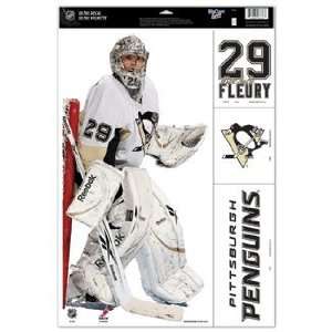 NHL Penguins Marc Andre Fleury Static Cling Decal Sheet  