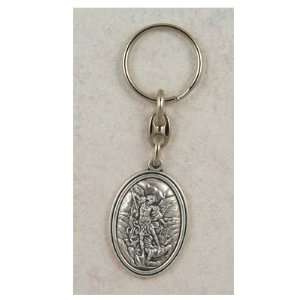   SILVER OX KEYCHAINS SILVER OX ST. MICHAEL KEY RING 