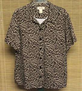 NEW MAYBERRY Animal Print Knit Top Shirt XL NWOT  