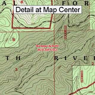 USGS Topographic Quadrangle Map   Hurdygurdy Butte, California (Folded 