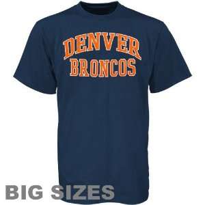  Denver Broncos Navy Blue Heart and Soul Big Sizes T shirt 