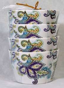 222 Fifth Indochine Purple Fine China Set of Four Individual Serving 