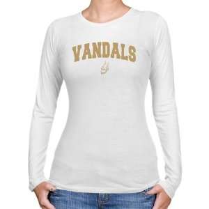  NCAA Idaho Vandals Ladies White Logo Arch Long Sleeve Slim 