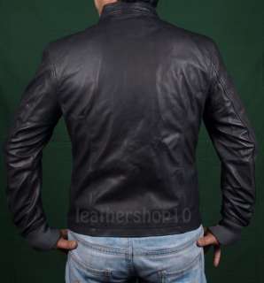 Mens Rocking Antique Leather Jacket, S 5XL,Real Leather  