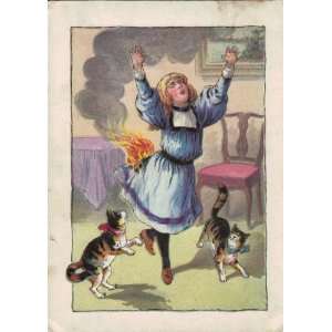 1896 Color Print Of Pauline And The Matches Caught Herself On Fire 5 1 