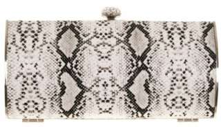 Designer Inspired Clutch Handbag Snake Skin Evening Bag With Push 