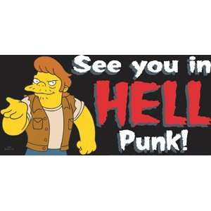 The Simpsons TV Show   See you in hell punk   Vinyl Sticker / Decal 