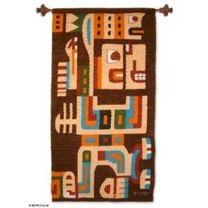  Wool tapestry, Inca Cat