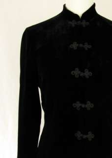   Velvet Silk Skirt Evening Suit Mandarin Collar Frog Buttons  