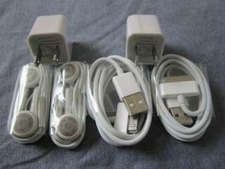 SETS OF ACCESSORIES for iPod iPhone 4S 3GS Power Adapter + USB Cable 