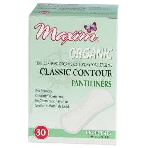 Maxim Organic Contour, Chlorine Free, Hypoallergenic Pantiliners 