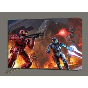  HALO 3 MASTER CHIEF IN COMMAND CANVAS ART MOUNTED 28X20X1 