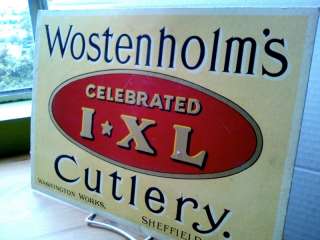 Rare Old Wostenholms IXL Cutlery Adv Sign Sheffield  