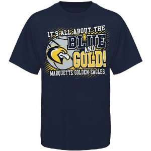  Marquette Golden Eagles Navy Blue All About Blue & Gold T 