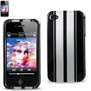  Hard Case Designed for Men IPhone 4 4S Black w/ Silver 