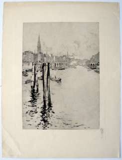 Luigi Kasimir   Hamburg, Zollkanal   Original Print  