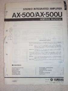 Yamaha Service Manual~AX 500/500U Amplifier Amp  