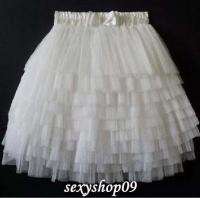 White loverly Full Tutu Tulle Tier 10 layered skirt  