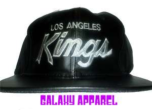 Vintage Leather Los Angeles Kings snapback hat Pro Line  