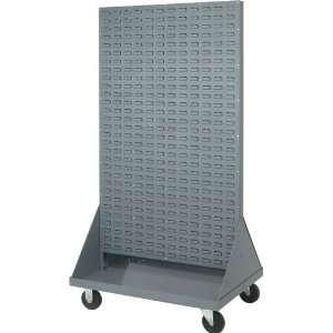  Mobile Double Sided Louvered Panel Rack for Plastic Bins 