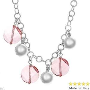 Made in Italy Attractive Necklace With 36.85ctw Cubic zirconia Made of 
