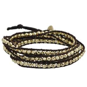  Goldtone Beaded Wrap around Bracelet Jewelry