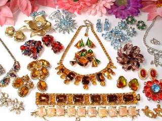   designer costume jewelry lot with  this lot has vintage