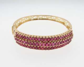 Estate 10ct Natural Ruby 20gr 14k Gold Bracelet Bangle  
