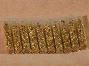 GOLD FLAKES IN 48 GLASS VIALS NO LIQUID  