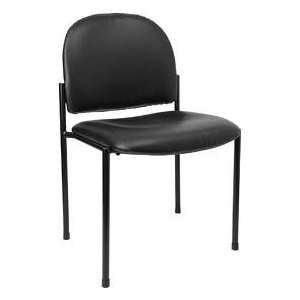 Flash Furniture Black Fabric Comfortable Stackable Steel Side Chair w 