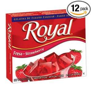 Royal Bilingual Gelatin, Strawberry, 2.8 Ounce (Pack of 12)