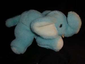 Vintage Gund Blue Elephant 1983 Plush 11 Long Baby  